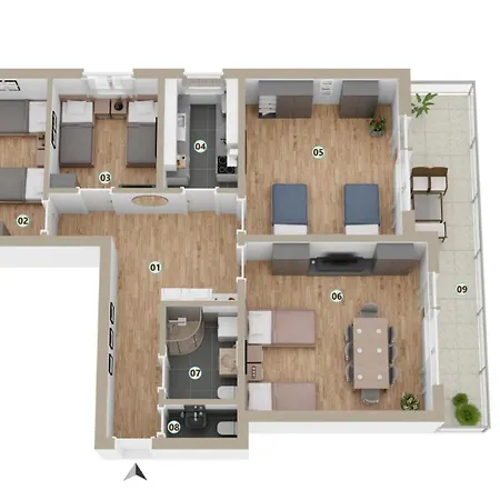 Krelax Baroque Living - 4 Bedrooms - 8 Guests - Balcony - Parking - Smart Tv - Near Train Station And Highway 公寓 路德维希堡